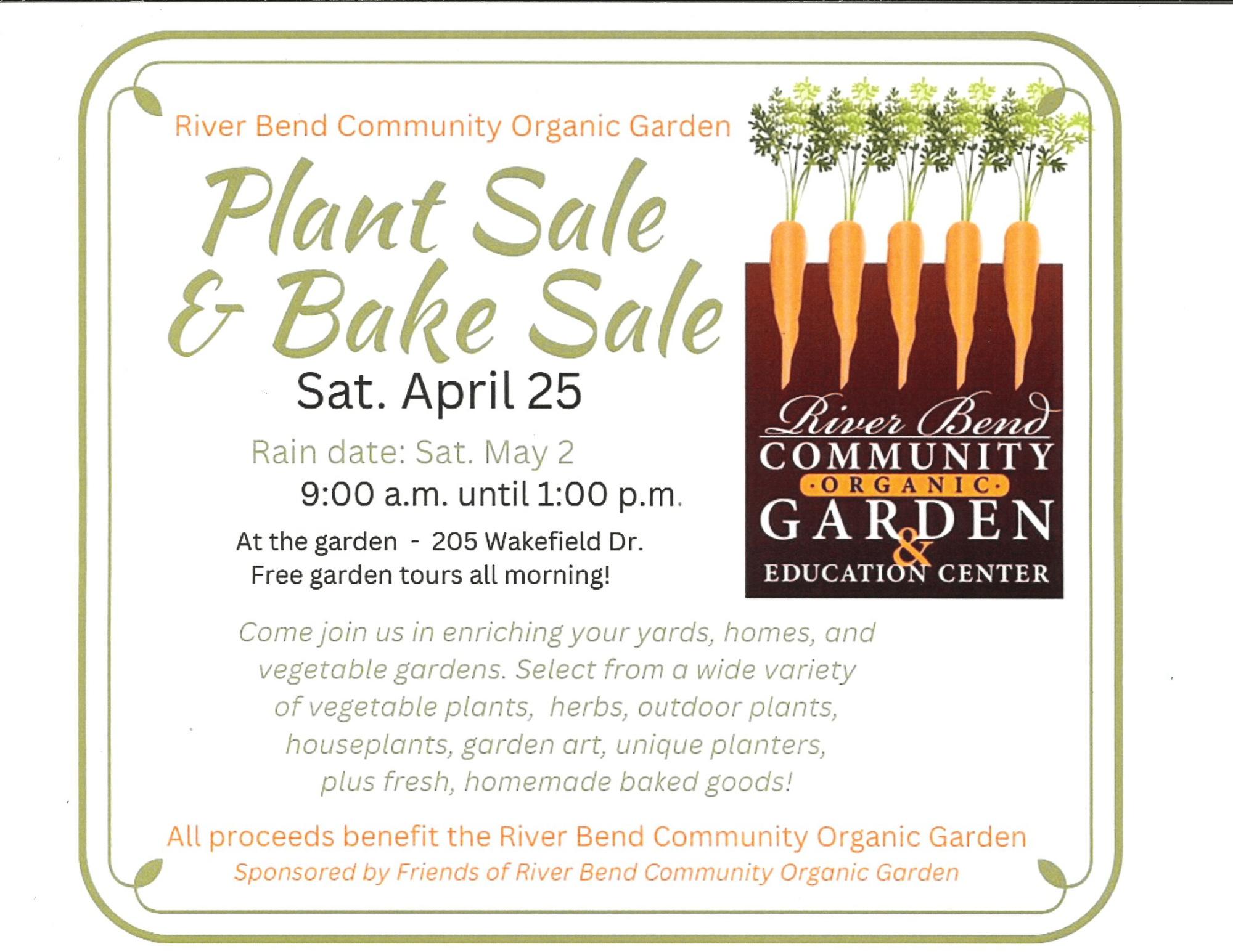 Plant and Bake Sale 2026 Flyer
