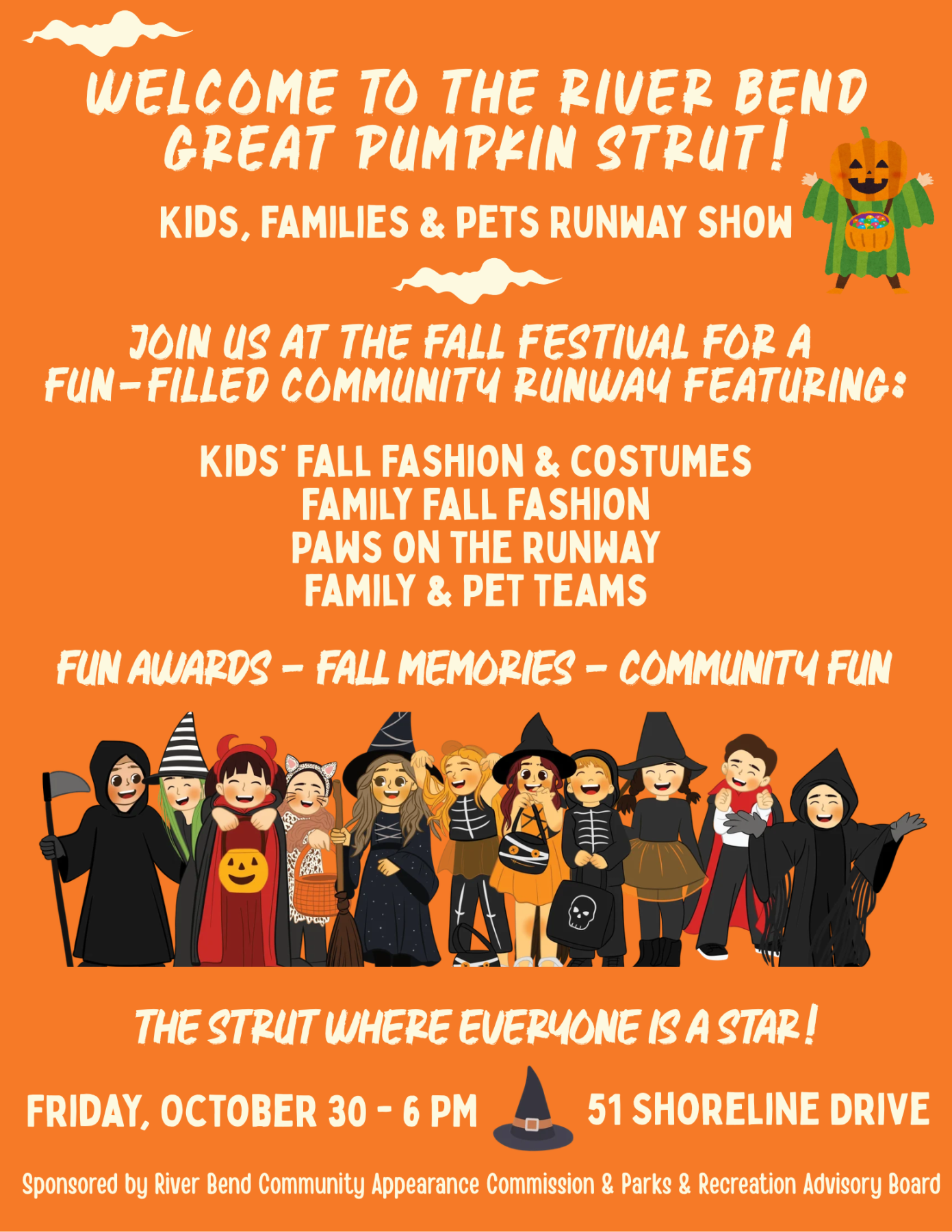 Costume fashion runway show flyer