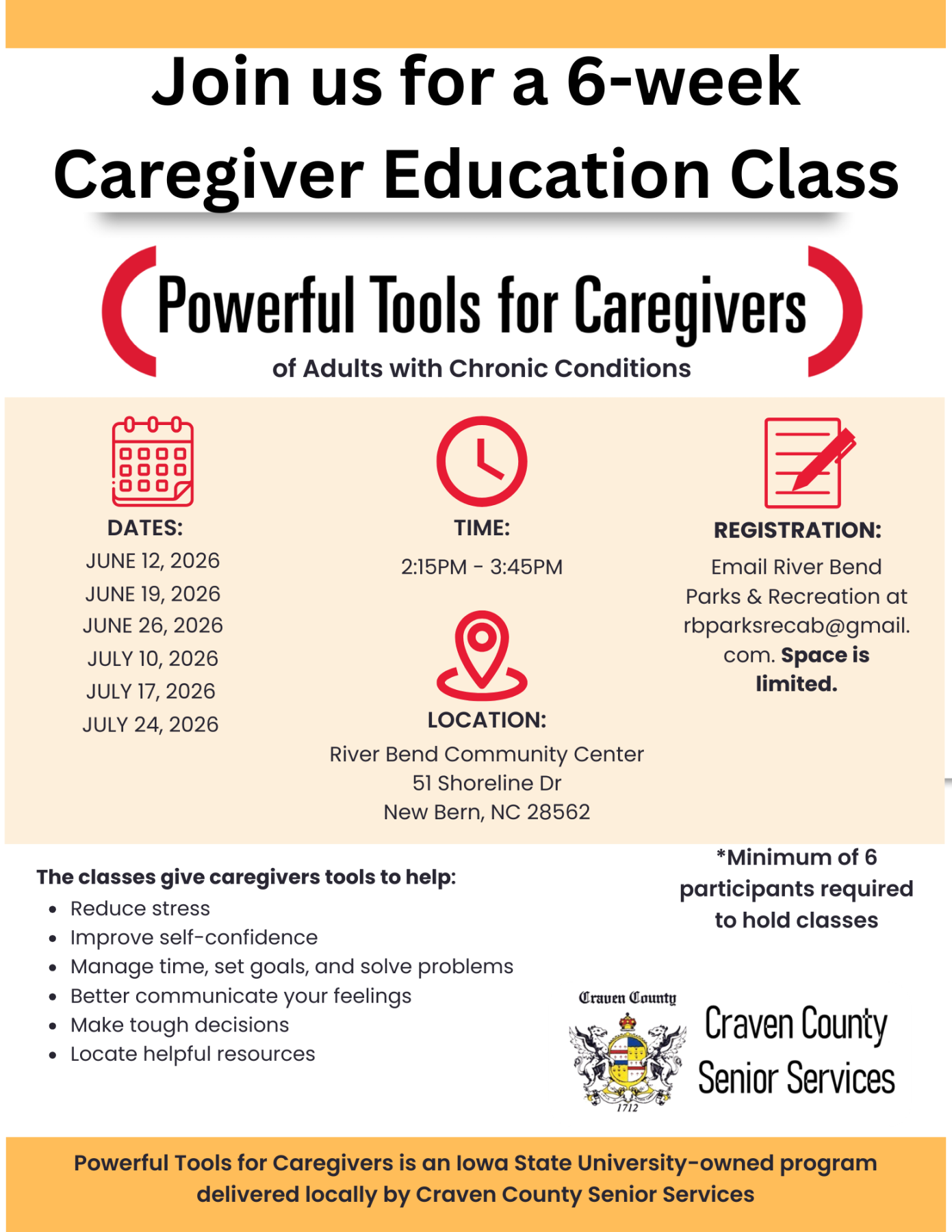 caregiver classes flyer