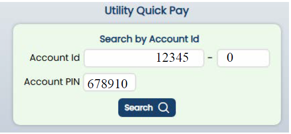 Utility Quick Pay Example Box